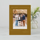 ミニマルモダンスシンプル金ゴールドフレーム写真 箔シーズンカード (立ち正面)