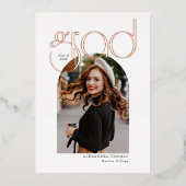 ミニマルモダンスシンプル5 Arch写真卒業 箔招待状 (正面)