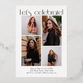 ミニマルモダンスシンプル5 Arch写真卒業 箔招待状 (裏面)