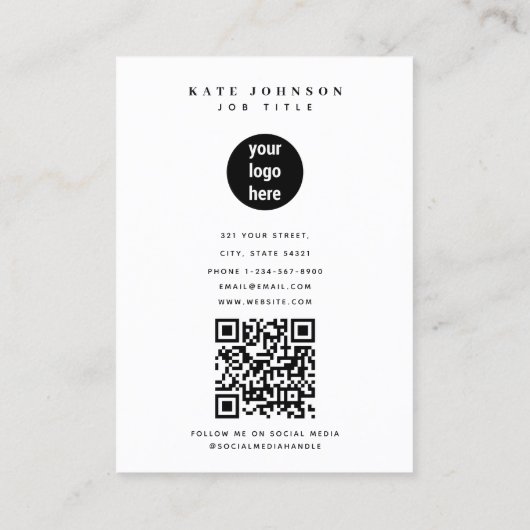 ミニマルモダンスシンプル・ビジネス・ロゴ写真 名刺 (裏面)