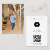 ミニマルモダンスシンプル・ビジネス・ロゴ写真 名刺 (正面/裏面)