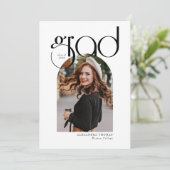 ミニマルモダンスシンプルArch写真卒業 案内状 (スタンド正面)