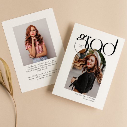 ミニマルモダンスシンプルArch写真卒業 案内状