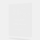 ミニマルモダンススクリプシンプルトの結婚歓迎 アクリルサイン (傾斜)