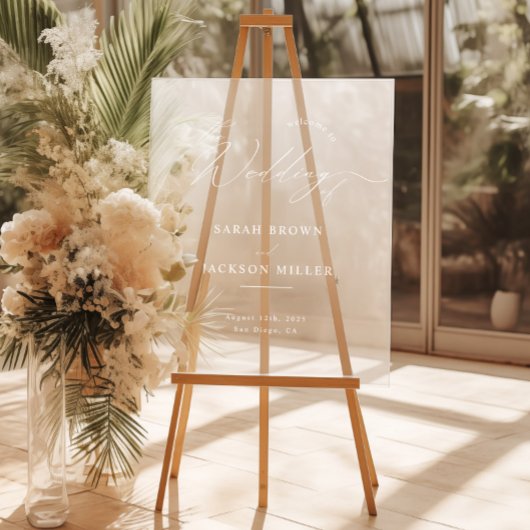 ミニマルモダンススクリプシンプルトの結婚歓迎 アクリルサイン