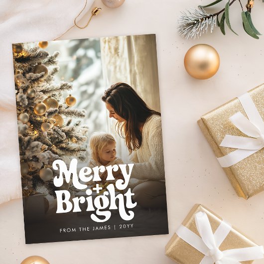 ミニマルモダンススタイリッシュクリスマス家族の写真 シーズンカード