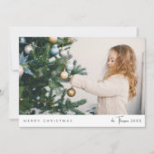 ミニマルモダンススタイリッシュスクリプト家族クリスマス シーズンカード (正面)