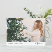 ミニマルモダンススタイリッシュスクリプト家族クリスマス シーズンカード (スタンド正面)