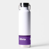 ミニマルモダンスストライプ名またはモノグラム ウォーターボトル (正面)