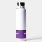 ミニマルモダンスストライプ名またはモノグラム ウォーターボトル (右面)