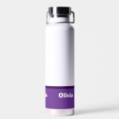 ミニマルモダンスストライプ名またはモノグラム ウォーターボトル (背面)