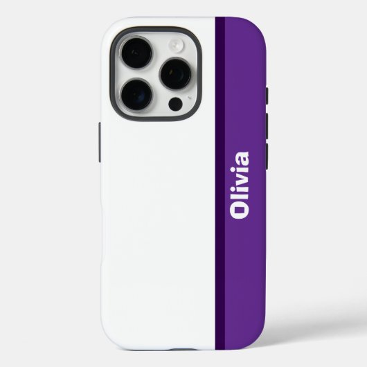 ミニマルモダンスストライプ名またはモノグラム Case-Mate iPhoneケース (裏面)