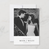 ミニマルモダンスタイポグラフィ写結婚真 サンキューカード (正面)