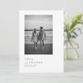 ミニマルモダンスタイポグラフィ写結婚真 サンキューカード (スタンド正面)