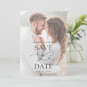 ミニマルモダンスタイポグラフィ写結婚真 セーブザデート (スタンド正面)