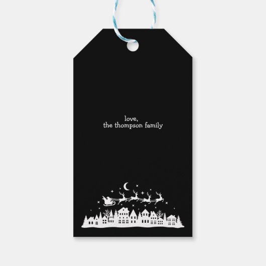 ミニマルモダンスタイリッシュパーソナライズされたクリスマス ギフトタグ (裏面)
