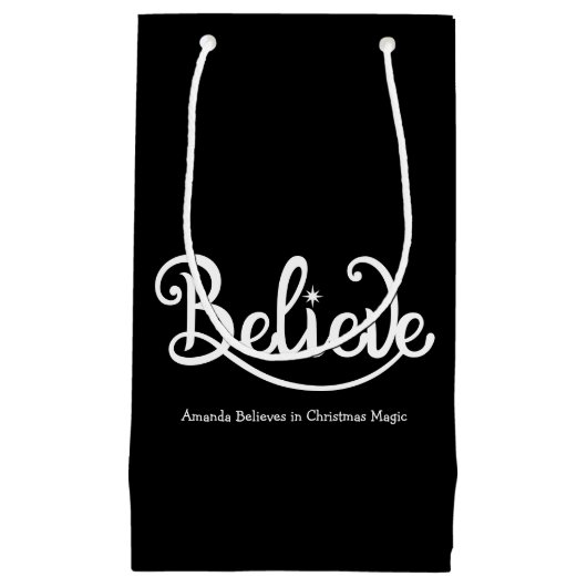 ミニマルモダンスタイリッシュパーソナライズされたクリスマス スモールペーパーバッグ (正面)