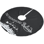 ミニマルモダンスタイリッシュパーソナライズされたクリスマス ブラッシュドポリエステルツリースカート (アングル)