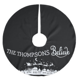 ミニマルモダンスタイリッシュパーソナライズされたクリスマス ブラッシュドポリエステルツリースカート