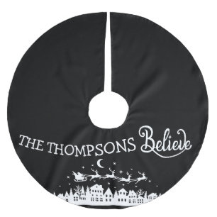 ミニマルモダンスタイリッシュパーソナライズされたクリスマス ブラッシュドポリエステルツリースカート