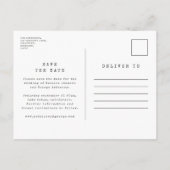 ミニマルモダンスタイリッシュ数々の写真結婚 案内ポストカード (裏面)