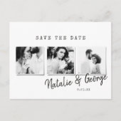 ミニマルモダンスタイリッシュ数々の写真結婚 案内ポストカード (正面)