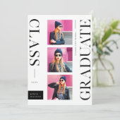 ミニマルモダンスタイリッシュ | 写真数々のの卒業 案内状 (スタンド正面)