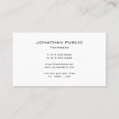 ミニマルモダンスデザインのエレガント署名マット 名刺 (裏面)