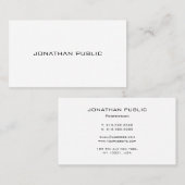 ミニマルモダンスデザインのエレガント署名マット 名刺 (正面/裏面)