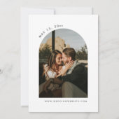 ミニマルモダンストアーチフォトエレガントな結婚式 招待状 (裏面)