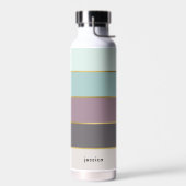 ミニマルモダンストライプスパーソナライズされた ウォーターボトル (左面)
