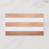 ミニマルモダンストライプバラはっきりした金ゴールド白 名刺 (裏面)