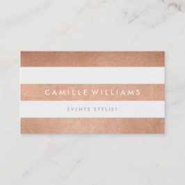 ミニマルモダンストライプバラはっきりした金ゴールド白 名刺