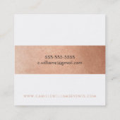 ミニマルモダンストライプバラフェイク金ゴールド スクエア名刺 (裏面)