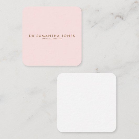 ミニマルモダンスドクタープロフェッショナルピンク エンクロージャーカード (正面/裏面)