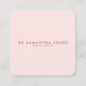 ミニマルモダンスドクタープロフェッショナルピンク スクエア名刺 (正面)