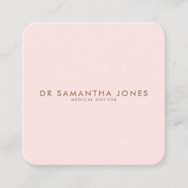 ミニマルモダンスドクタープロフェッショナルピンク スクエア名刺