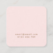 ミニマルモダンスドクタープロフェッショナルピンク スクエア名刺 (裏面)