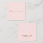 ミニマルモダンスドクタープロフェッショナルピンク スクエア名刺 (正面/裏面)