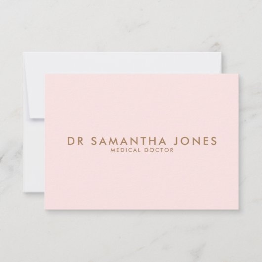 ミニマルモダンスドクタープロフェッショナルピンク 出欠カード (正面)