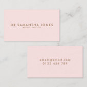 ミニマルモダンスドクタープロフェッショナルピンク 名刺 (正面/裏面)