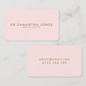 ミニマルモダンスドクタープロフェッショナルピンク 名刺 (正面/裏面)