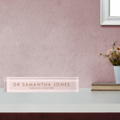 ミニマルモダンスドクター金ゴールドカスタムデスク デスクネームプレート