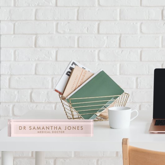 ミニマルモダンスドクター金ゴールドカスタムデスク デスクネームプレート