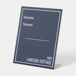 ミニマルモダンスネイビーブルーバケーションレンタルWifi 台座サイン