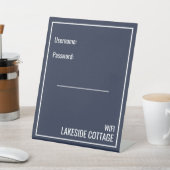 ミニマルモダンスネイビーブルーバケーションレンタルWifi 台座サイン (インサイチュ)