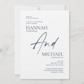 ミニマルモダンスネイビーブルーフォーマル招待状 招待状 (正面)