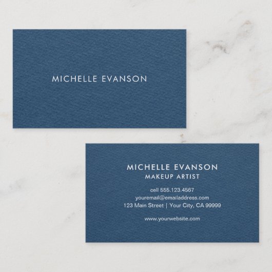 ミニマルモダンスネイビーブループロフェッショナル 名刺 (正面/裏面)