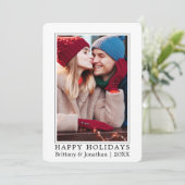 ミニマルモダンスハッピーホリデーズカップルの写真 シーズンカード (スタンド正面)