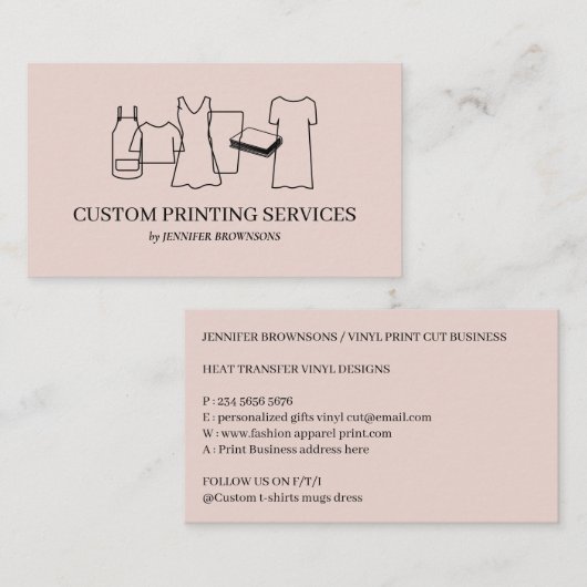 ミニマルモダンスパーソナライズされたカスタムプリント 名刺 (正面/裏面)